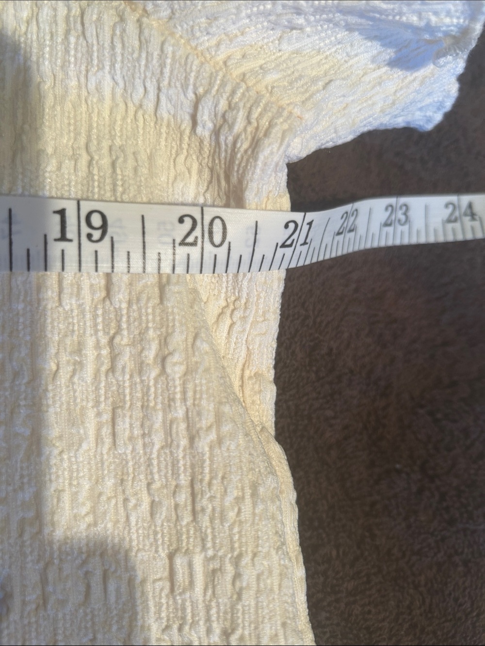 Anne Klein Cream Textured Button-Down Ruffle Collar Top Size Large - Picture 6 of 7